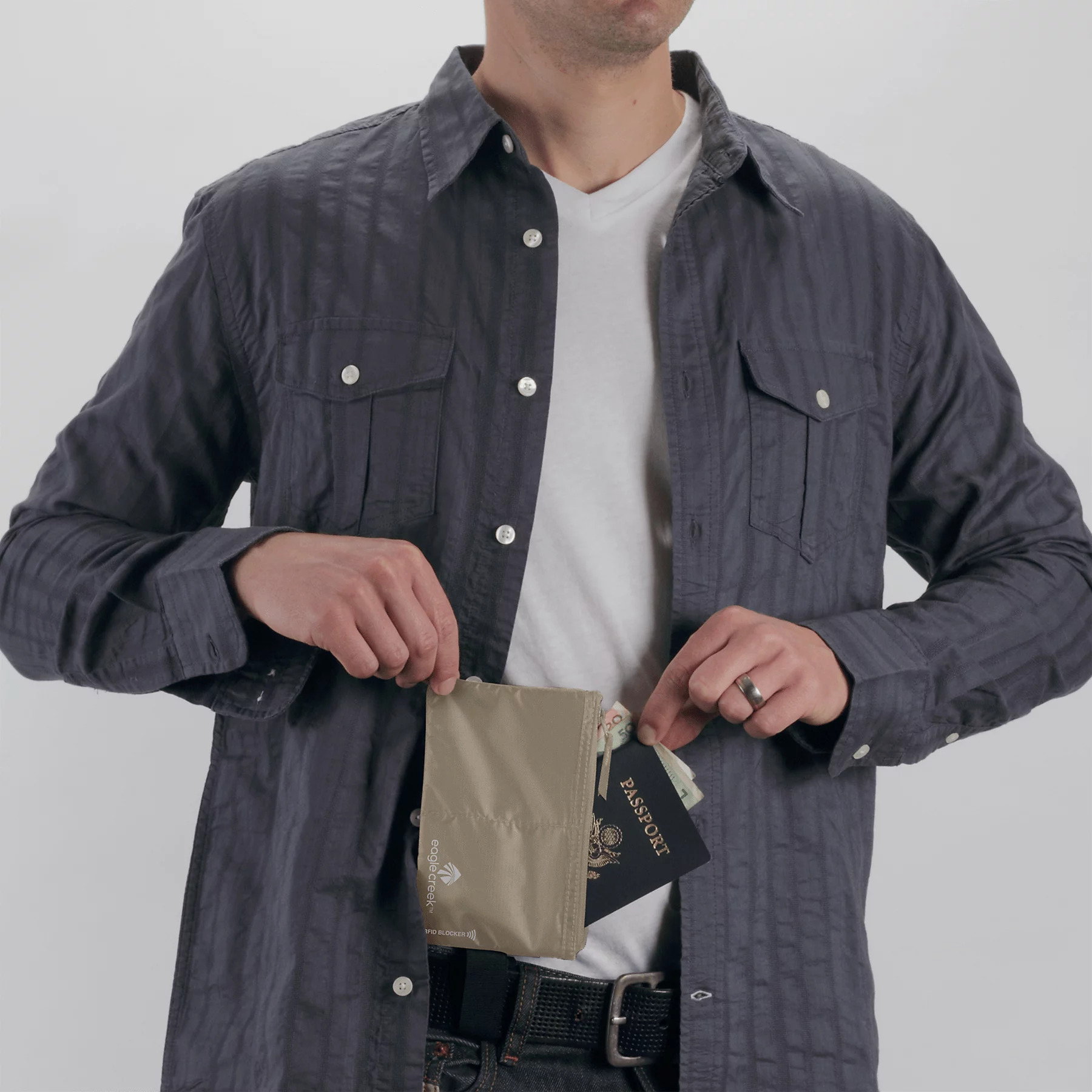 RFID BLOCKER HIDDEN POCKET image number null